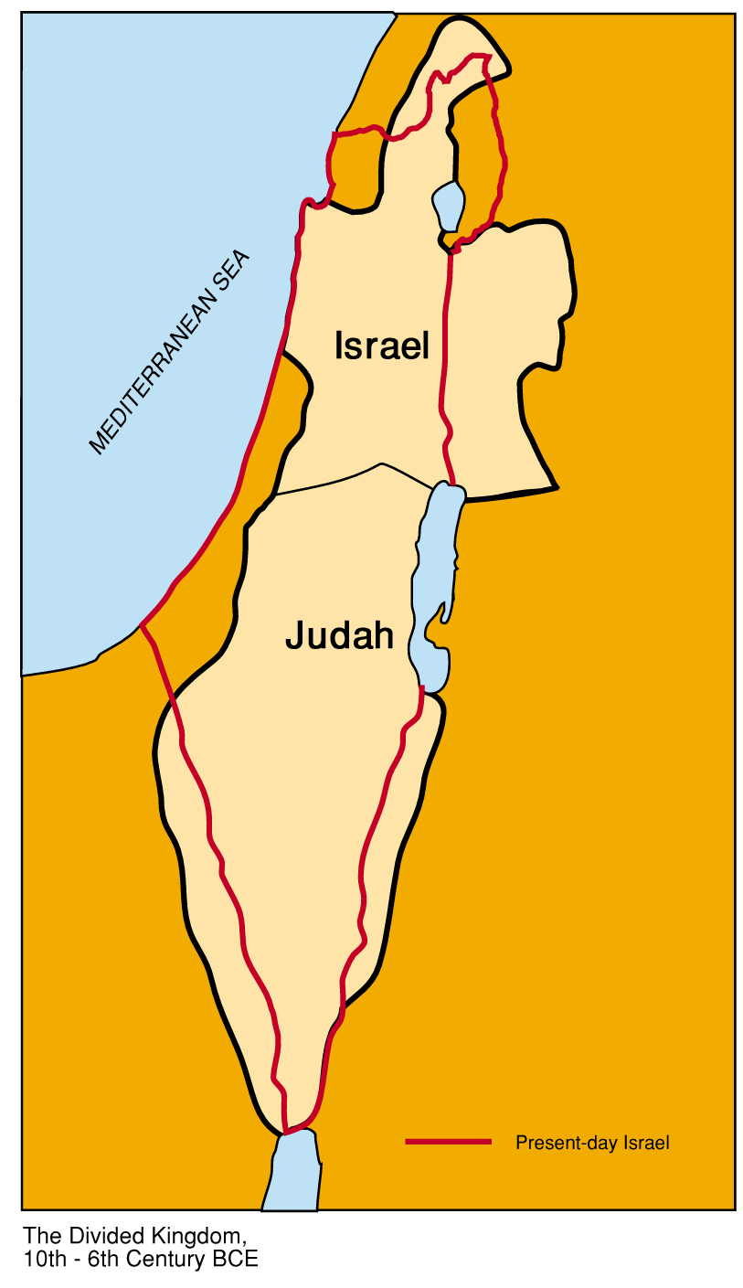 Map Of Israel And Judah Divided Kingdom