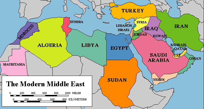 Image result for map of the Middle East