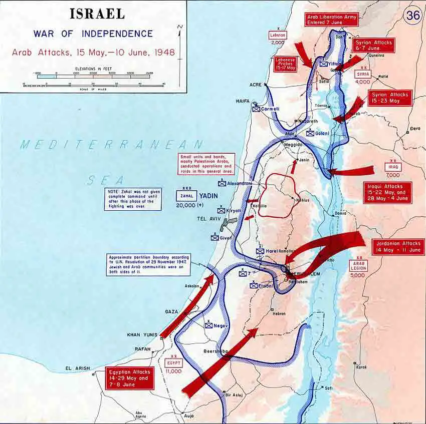 map of lebanon and jordan. (Jewish Virtual Library map)