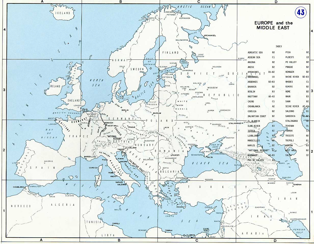 Map Of Europe And Middle East