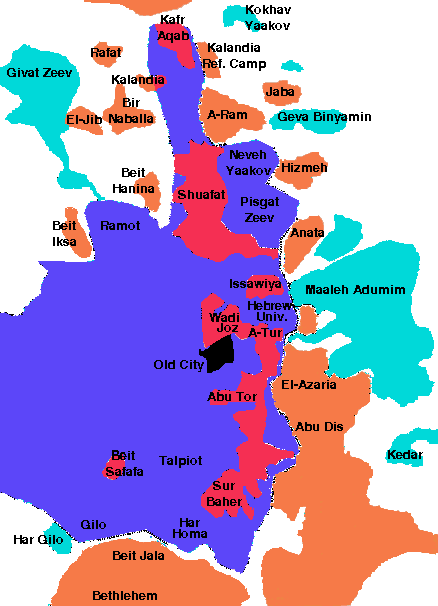 Map of the Proposed Division of Jerusalem