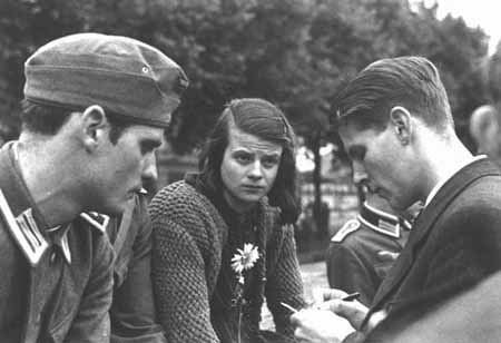 Hans Scholl left Sophie Scholl center and Christoph Probst right