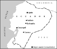 Major Jewish communities in Ecuador.