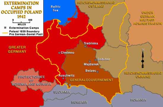 Map Of Extermination Camps In Poland