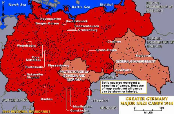 map of german concentration camps in germany Map Of Nazi Camps In Greater Germany 1944 map of german concentration camps in germany