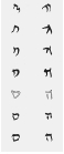 Figure 11. Evolution of the letters he and samekh between the sixth century B.C.E. and the seventh century C.E.