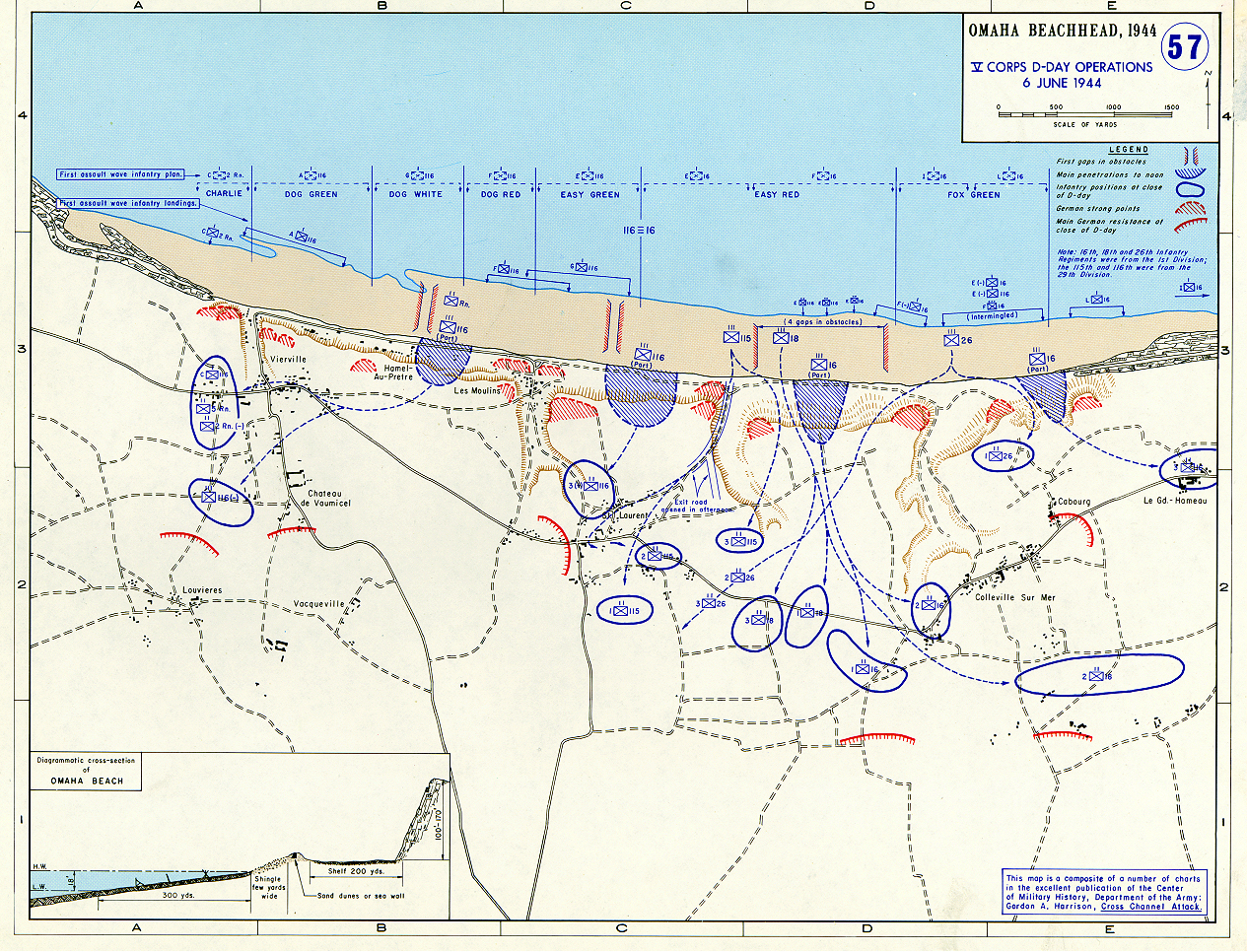 Map Of German Defenses At Omaha Beach