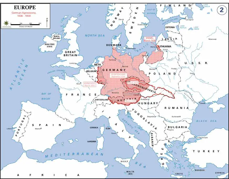 Map Of German Expansion 1936 1939