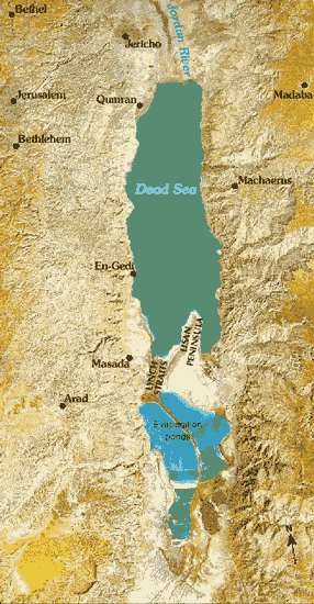 Image of Dead Sea. Click for a larger image in a separate window.