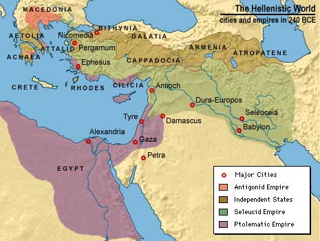 Map of The Hellenistic World (240 BCE)