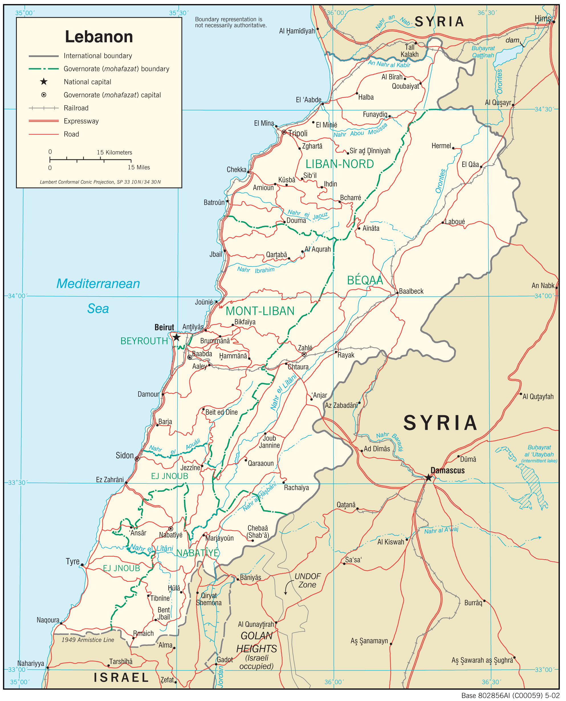 Lebanon Map