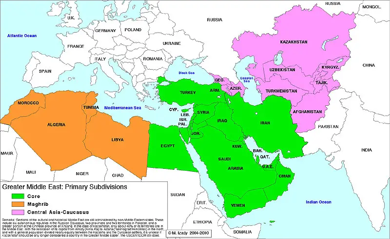 Map of middle east