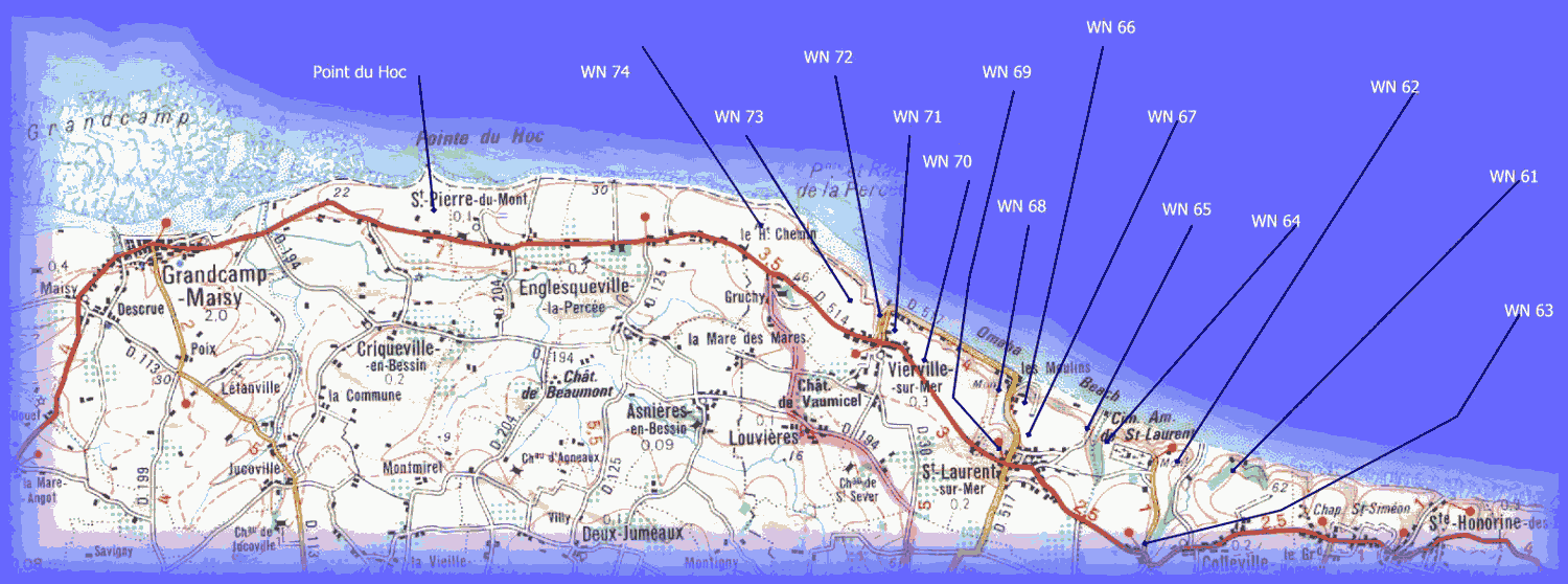 Map Of German Defenses At Omaha Beach