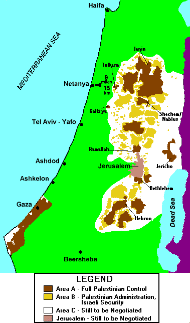 Map Of Palestinian Autonomy