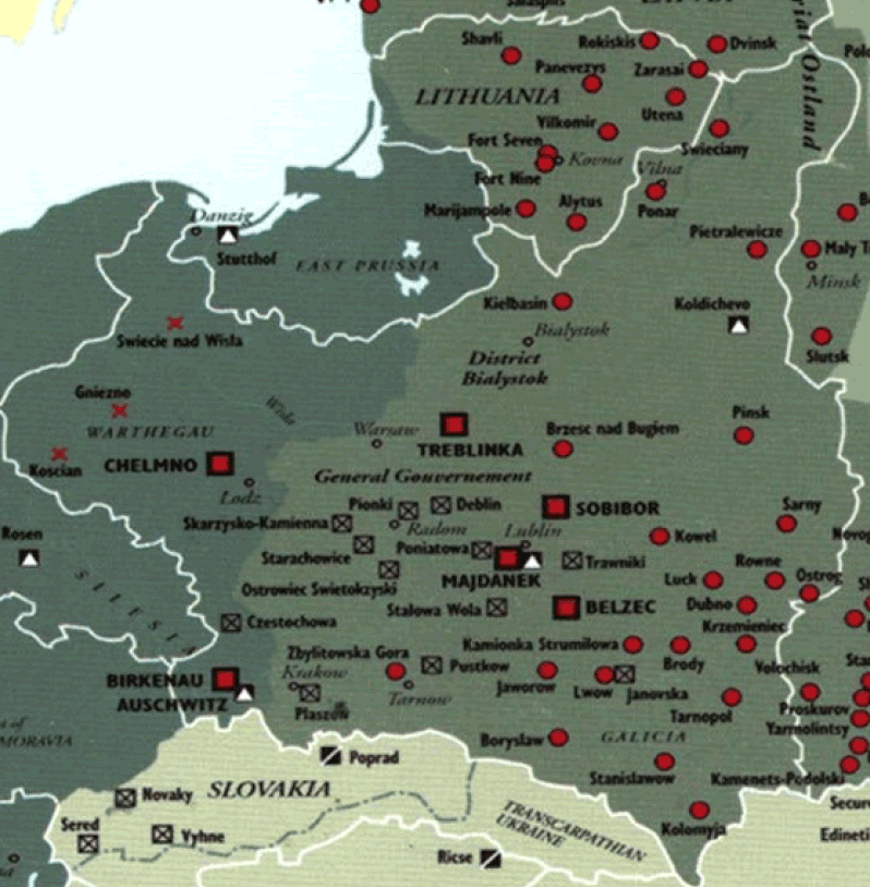 map of concentration camps Map Of Concentration Camps In Poland Lithuania map of concentration camps