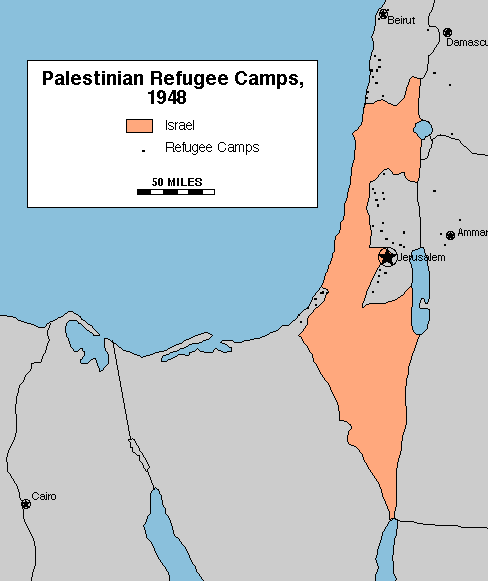 Map of Palestinian Refugee Camps  1948  Jewish Virtual 