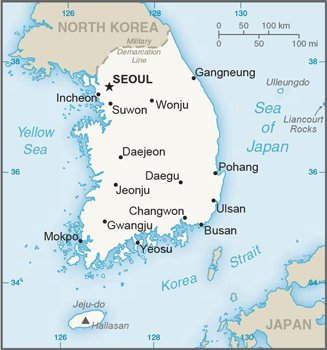 South Korea map