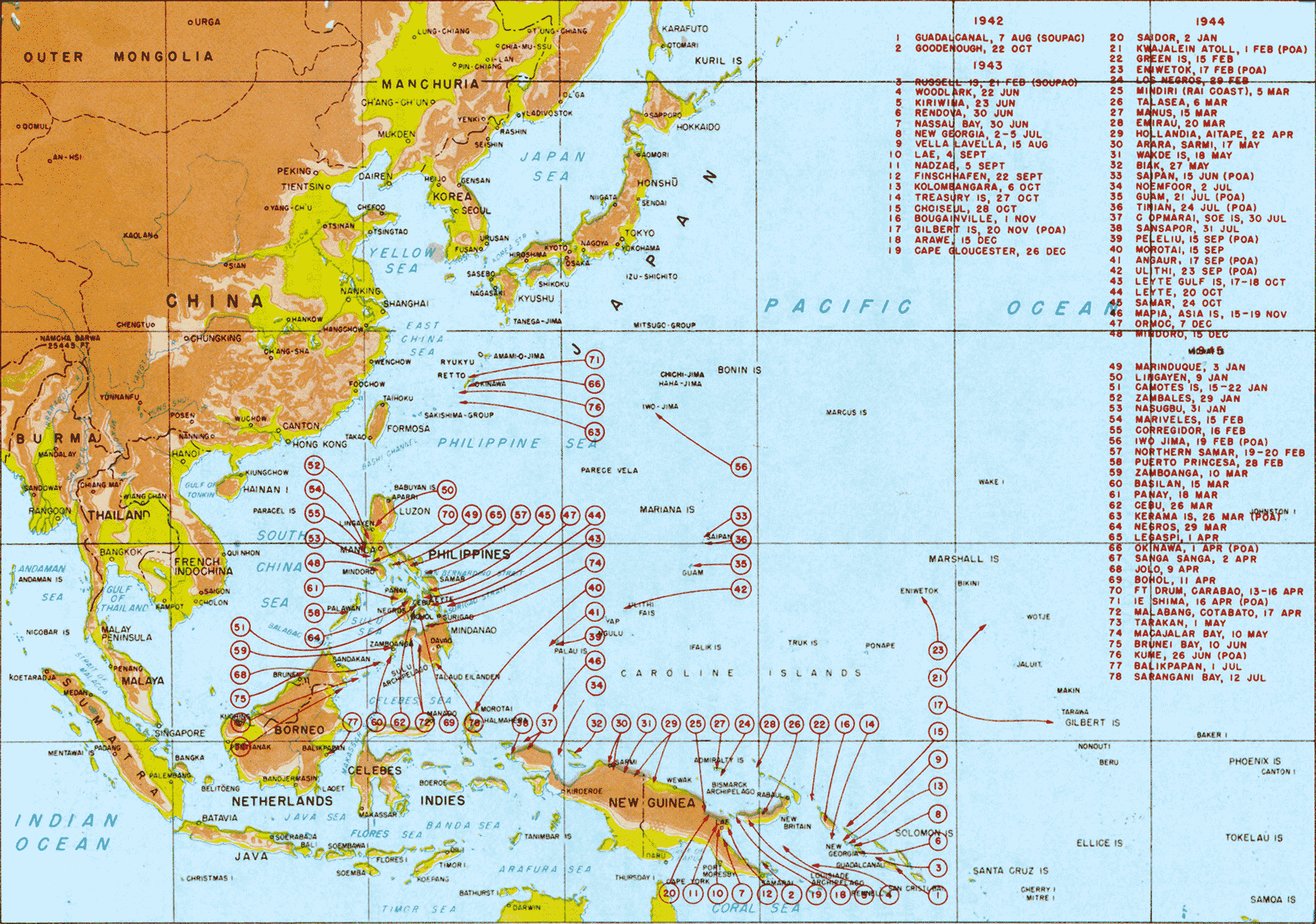 Pacific Map During Ww2