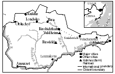 Map of the Birobidzhan region.