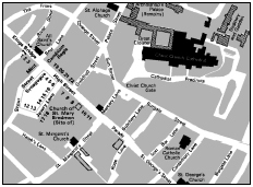 Map of medieval Canterbury showing the Jewish quarter. After M. Adler, Jews of Medieval England.